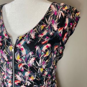 Tropical Aviary Parrot Mini Dress